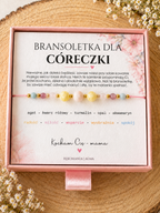 Bransoletka dla Dziecka - agat, kwarc różowy, turmalin, opal, akwamaryn
