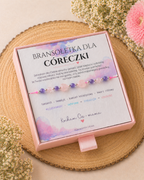 Bransoletka dla Dziecka - tanzanit, hematyt, kamień księżycowy, kwarc różowy