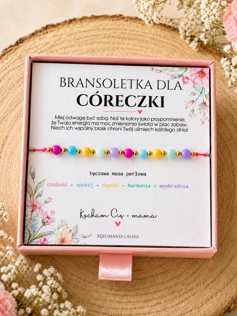 Bransoletka dla Dziecka - tęczowa masa perłowa